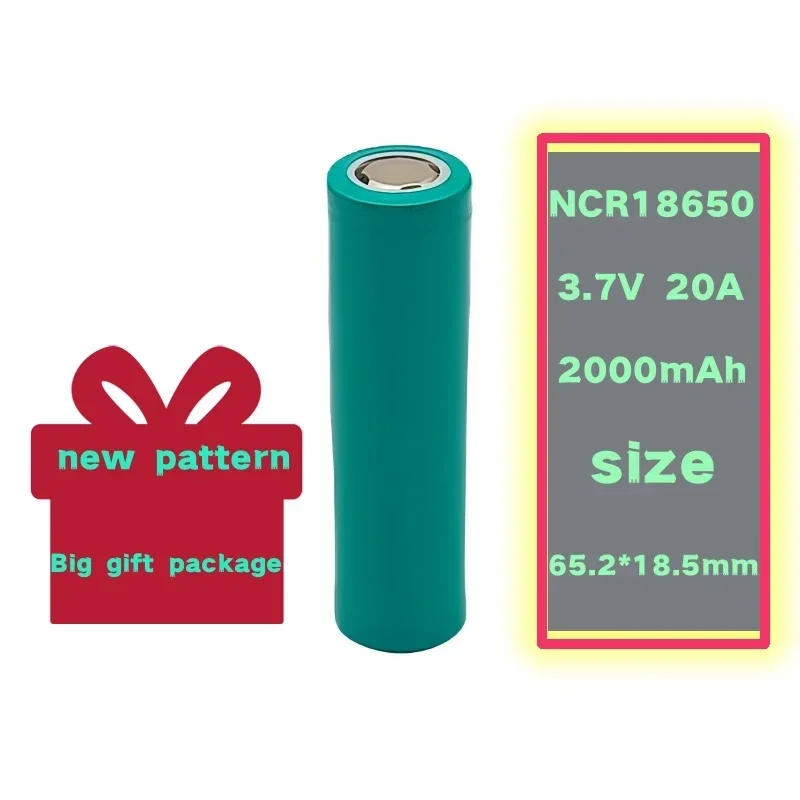 Air freight 100% genuine INR18650 lithium-ion rechargeable battery 2000mAh 20A discharge 3.7V suitable for flashlights/toy cars