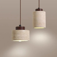 Led Pendant Lamp Yellow Cave Stone Chandelier Retro Bedroom Bedside Retro Nordic Restaurant Home Lighting Decoration