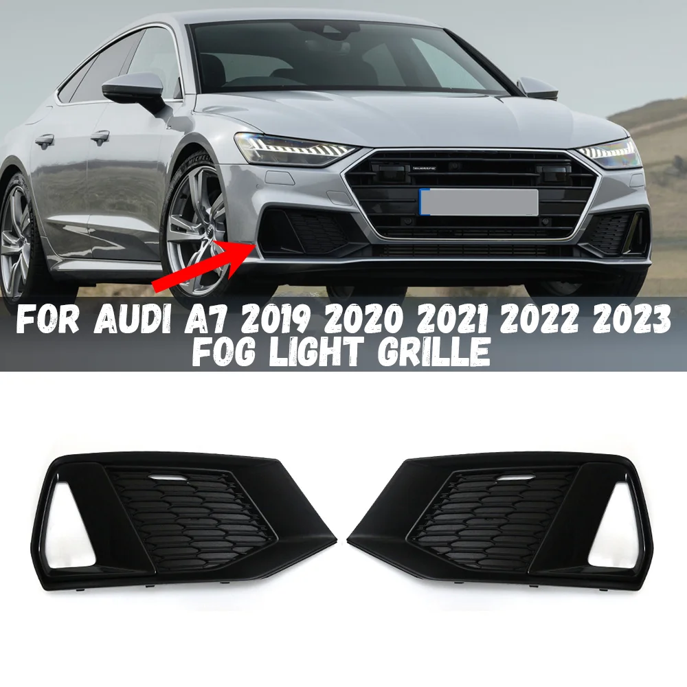 

Front Left Right Bumper Fog Light Lamp Grilles For Audi A7 2019 2020 2021 2022 2023 Fog Light Cover Trims Car Accessories