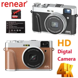 4K HD Digital Camera Auto Focus 48MP Vlogging Shooting Viewfinder Electronic Anti-Shake Micro-Single SLR Camera with Flash &Dial