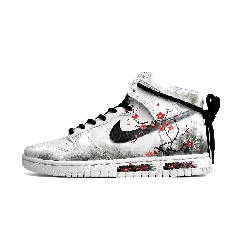 

[На заказ: белые, черные и красные цвета такие же для мужчин и женщин] Nike Dunk Retro PRM Высокие туфли для скейтборда Uni