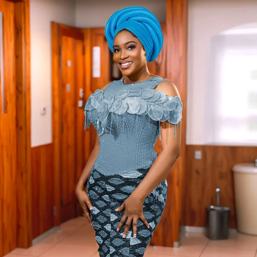 Fashion Raw Silk African Women Turban Wrap Twisted Braid Headwear Turban Cap Elastic Breathable Head Wraps African Lady