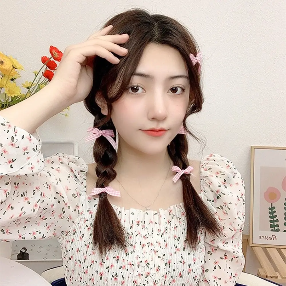 

Cute Mini Duckbill Clip Small Hairpin Plaid Korean Style Headwear Female Hair Accessories Bowknot Hairpin Children's Hair Clip
