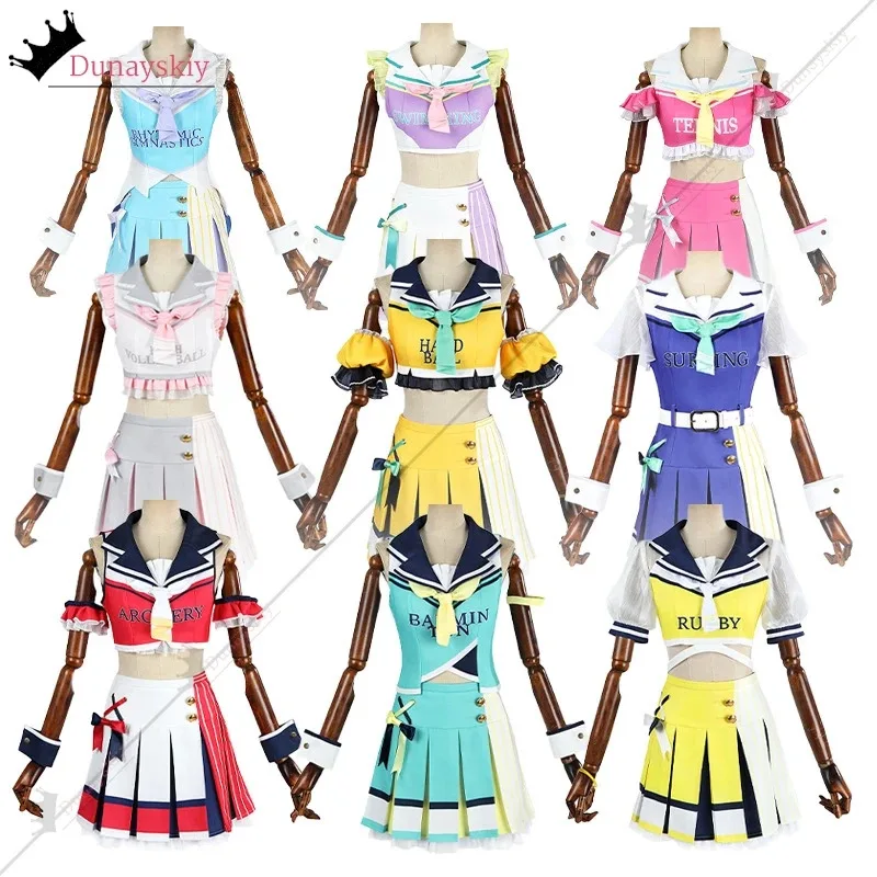 

Love Live Cheer Girl Cheerleaders 9 Characters Kousaka Honoka Minami Kotori Sonoda Umi Ayase Eli Outfits Anime Cosplay Costumes