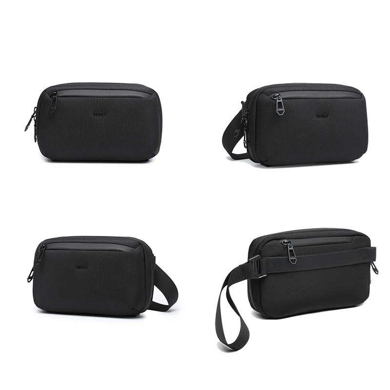 OZUKO Men's Handbag Multi Functional Commuter Crossbody Bag Simple Waterproof Multi Zone Digital Storage Bag