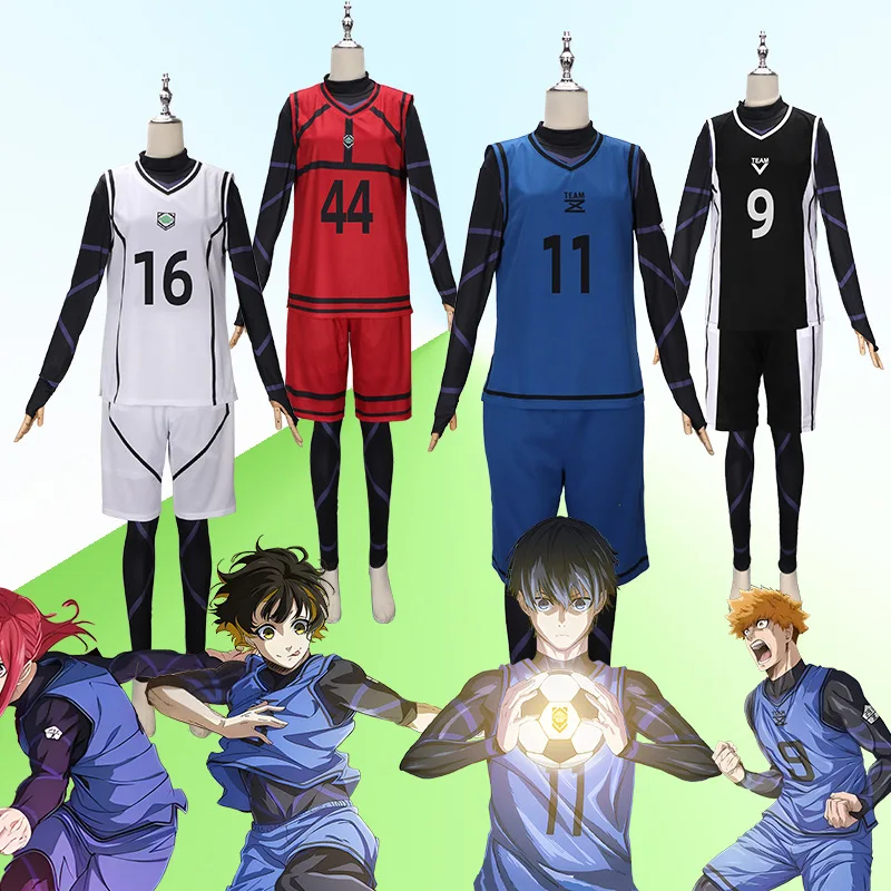 

Anime Blue Lock Bachira Meguru Cosplay Costume Football Jersey Sportswear Blue Uniform Bodysuit Halloween Christmas Party Outfit