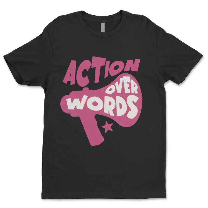 Custom T-Shirt, action over words Dtf Print On Next Level T-Shirt unisex cotton￼