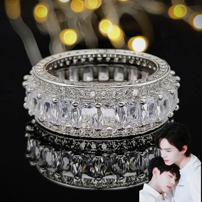 

Периферийные устройства Revenged Love Guo Chengyu, кольцо с одинаковым цирконом, творческая личность, мужские и женские кольца для пар, подарки, оптовая продажа