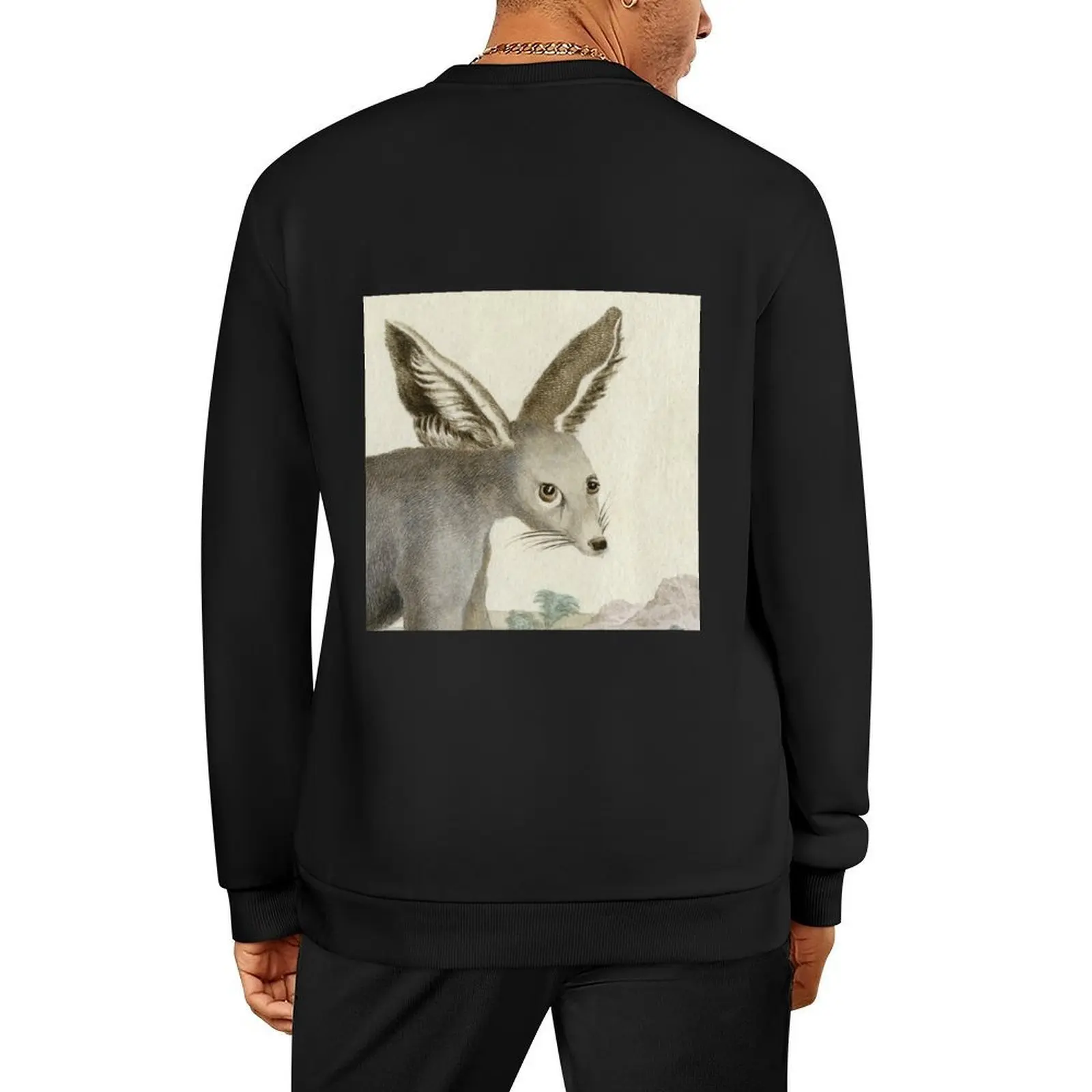 

Unknown animal with foxy face and flapping ears Pullover autumn mens clothes tracksuit men oversize sweatshirts