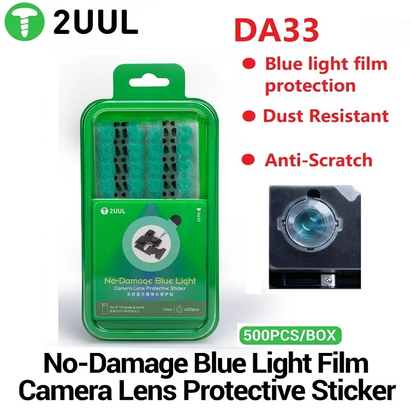 2UUL DA33 Camera Lens Protective Sticker No Damage Blue Light Film Hollow Out Design for IPhone14-17 Series Anti Residue Scratch