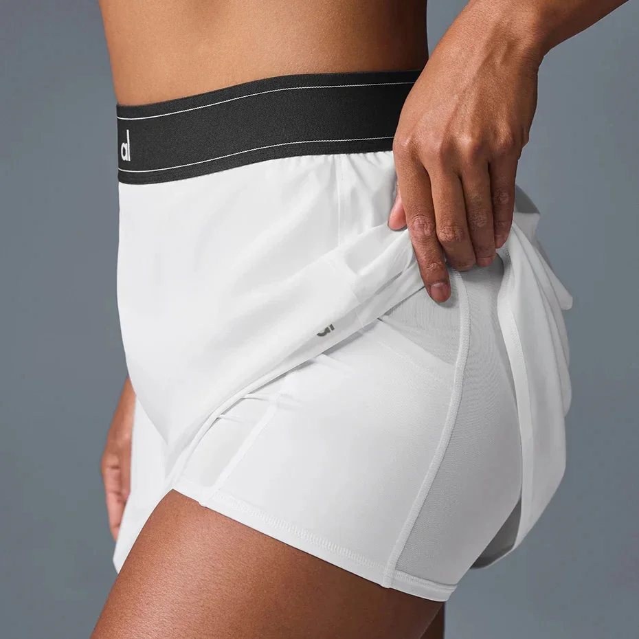 A * Yoga haut de gamme évacuant l'humidité jupe de Tennis refroidie à l'eau femmes séchage rapide respirant Double couche pantalons de sport jupe