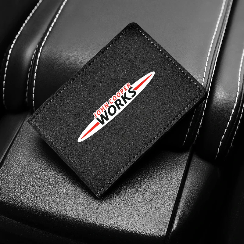 Leather Driver License Holder Card Bag Driving ID Credit Card Wallet for Mini Cooper OneS JCW R55 R56 R58 R59 R60 F56 F60 2023