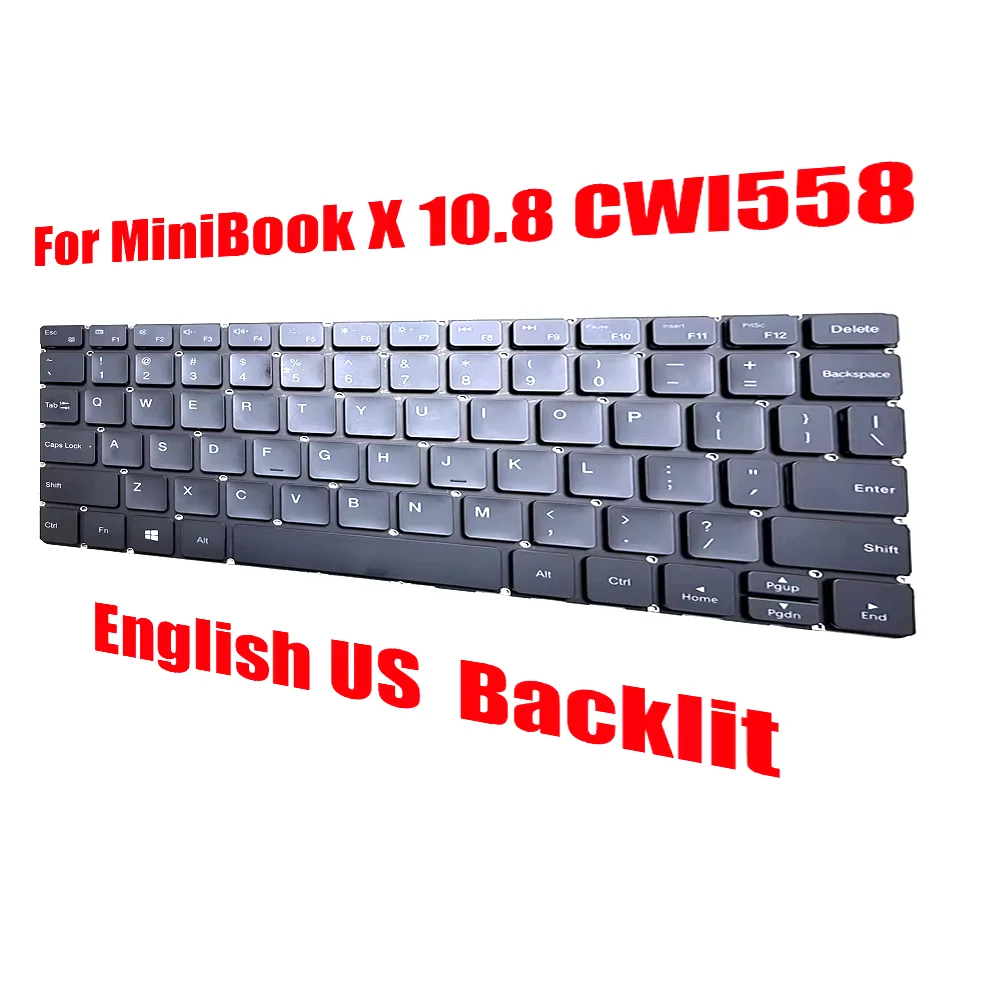 

Клавиатура для ноутбука Chuwi для MiniBook X CWI558, английская, американская, черная, с подсветкой, новая