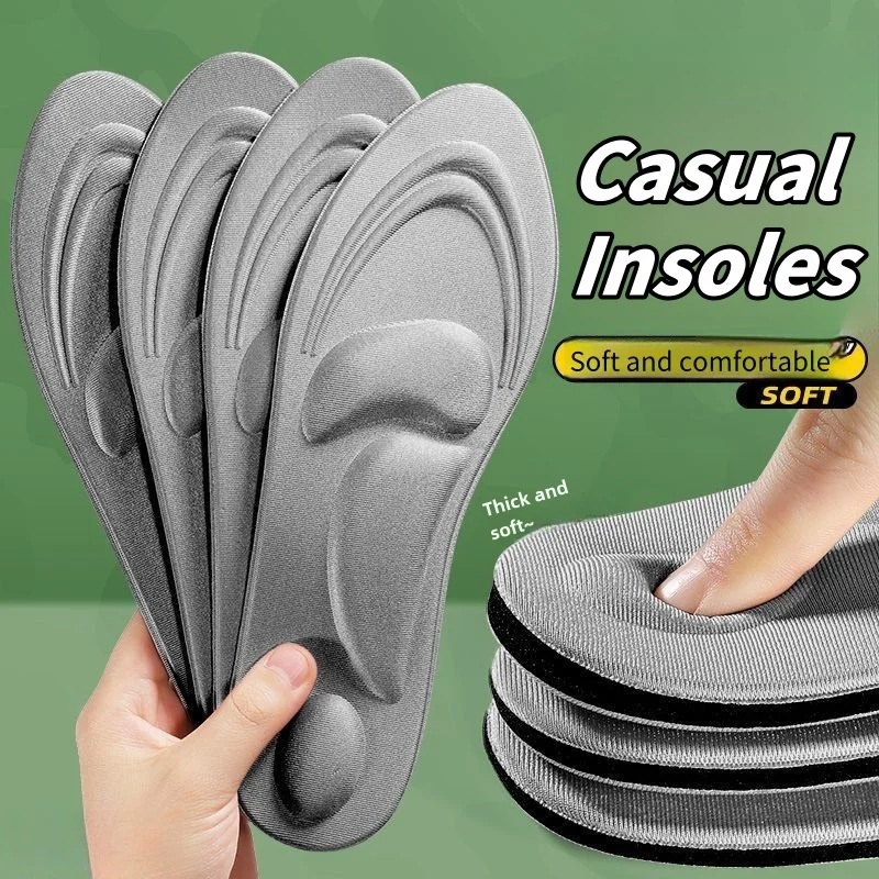 4D Memory Foam Cuttable Cushion Orthopedic Insoles for Shoes Pain Relief Soft Flat Feet Arch Support Massage Insoles Men Women