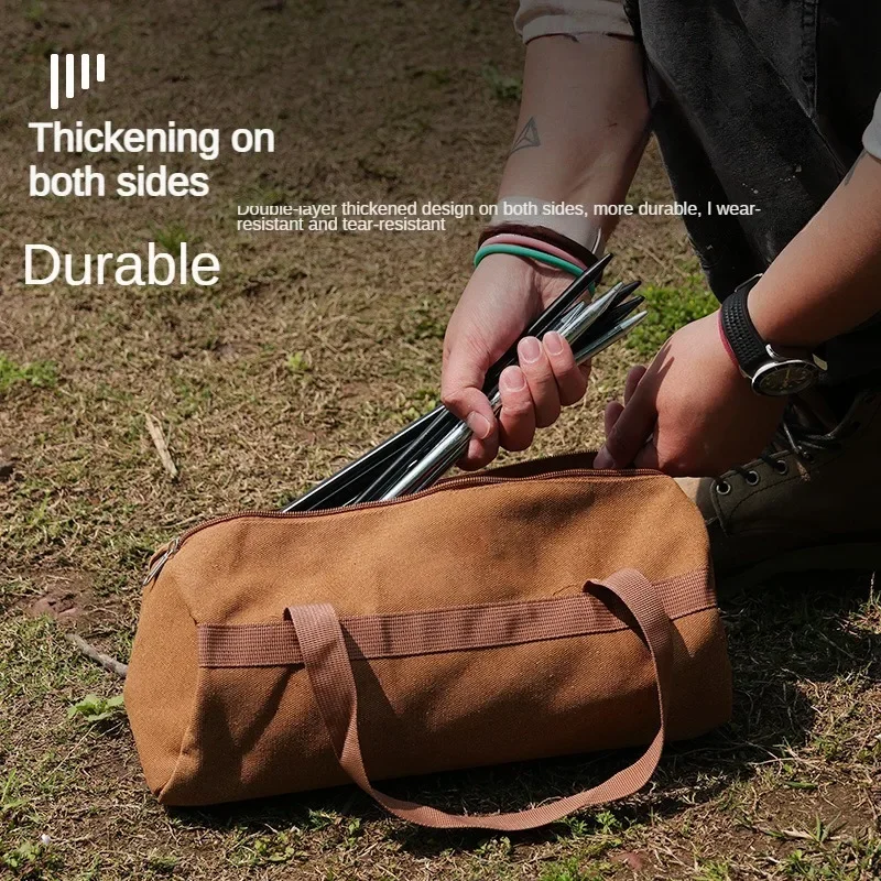 Camping Tool Organizer Bag Large Capacity Hammer Stakes Pegs Bag Lightweight Tent Peg Ground Nail Holder Bag for Outdoor Camping