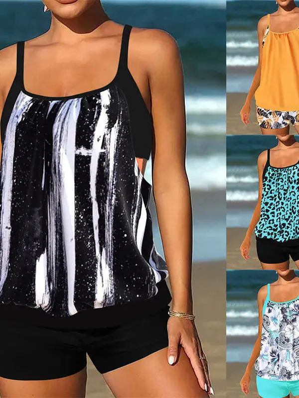 

New 2026 Bikini Print Separate Beach Swimsuit Two-Piece plus Size Beachwear Sports Yoga Fitn Fans Supplies