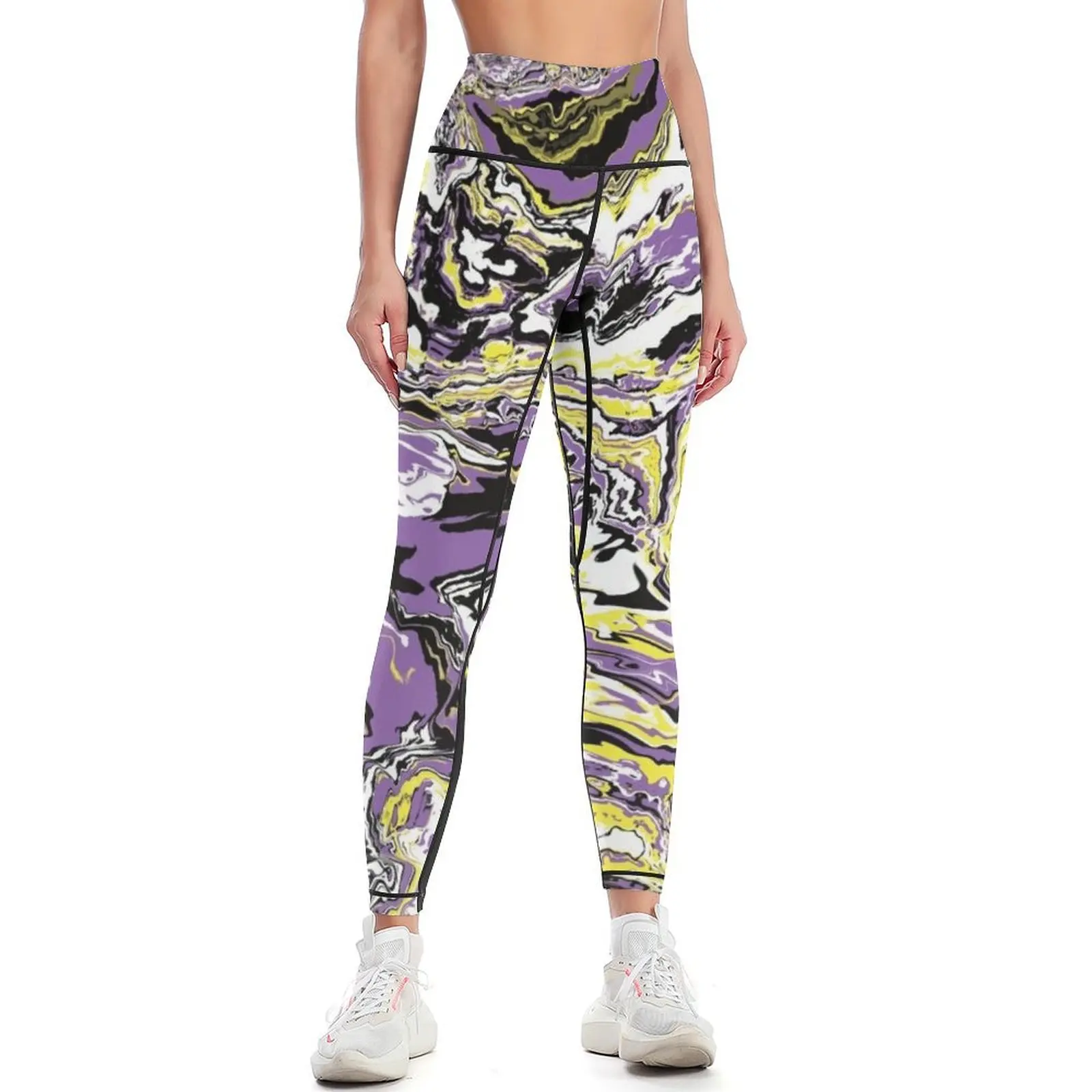 

Nonbinary Pride Swirl Leggings Women's high waist Golf wear sporty woman push up Womens Leggings