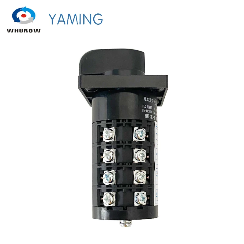 0-4 Positions HZ5B-20/4 Four Poles 20A 16 Terminals Screw Mount Rotary Cam Switch Manual Transfer Changeover Universal Selector