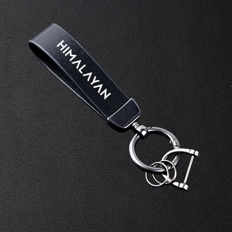 High-Grade Motorcycle Leather Keychain Metal Keyring For Royal Enfield Himalayan 450 400 411 Accessories