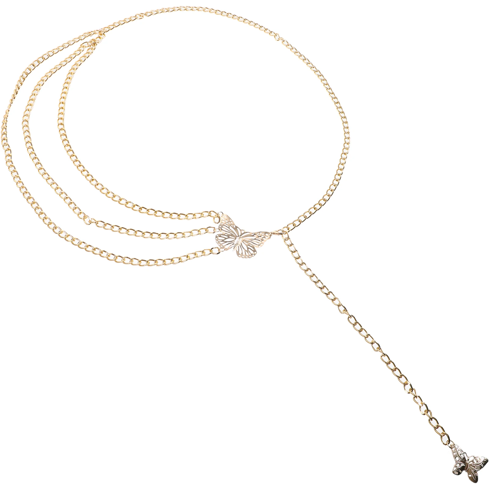 

Retro Butterfly for Beach Party Waist Chain Women Golden Women Waist Chains Lightweight Beach Party Body Jewelry Belt