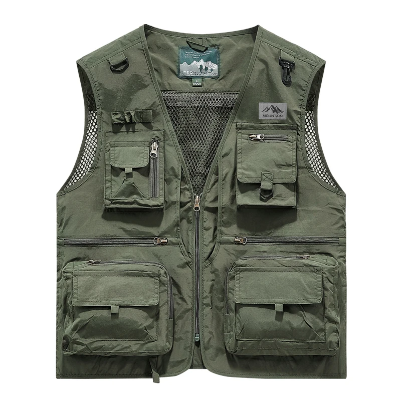Men's Multi-Pocket Vest, New Breathable Outdoor Fishing Vest, High-Quality Design, Casual High-Tech Men's Jacket