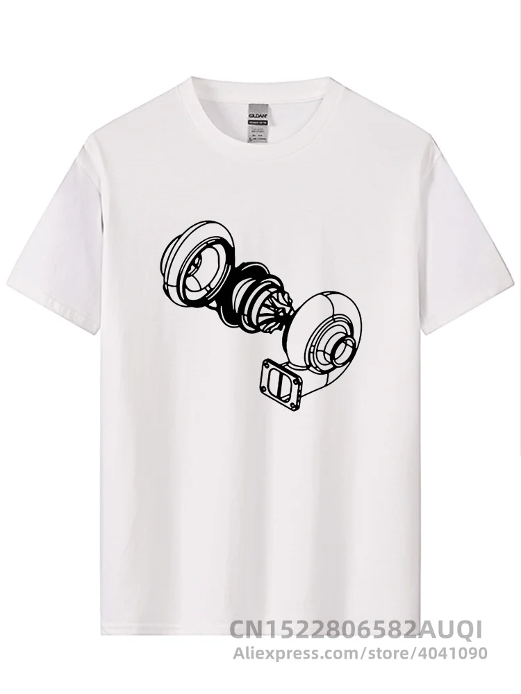 Exploded Turbo Car T Shirt Men's Adult Tops Clothing Crew Neck Tee Shirt Print Youth T-Shirts Plus Size