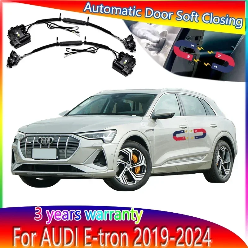 Car Soft Close Door Latch Pass Lock Actuator Electric Absorption Suction Silence Closer For Audi tron 2019-2024 Car Accessories