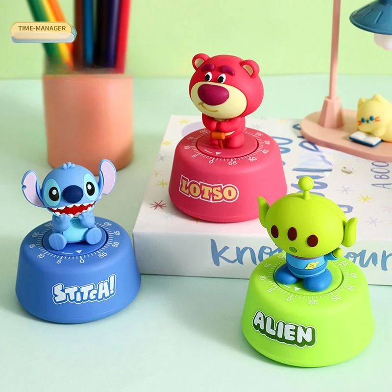 Stitch Disney Cute Timers Kawaii Cartoon Figurines Anime Accessories Timer Reminder Alarm Clock Gift Items for Chirden Kids Toys