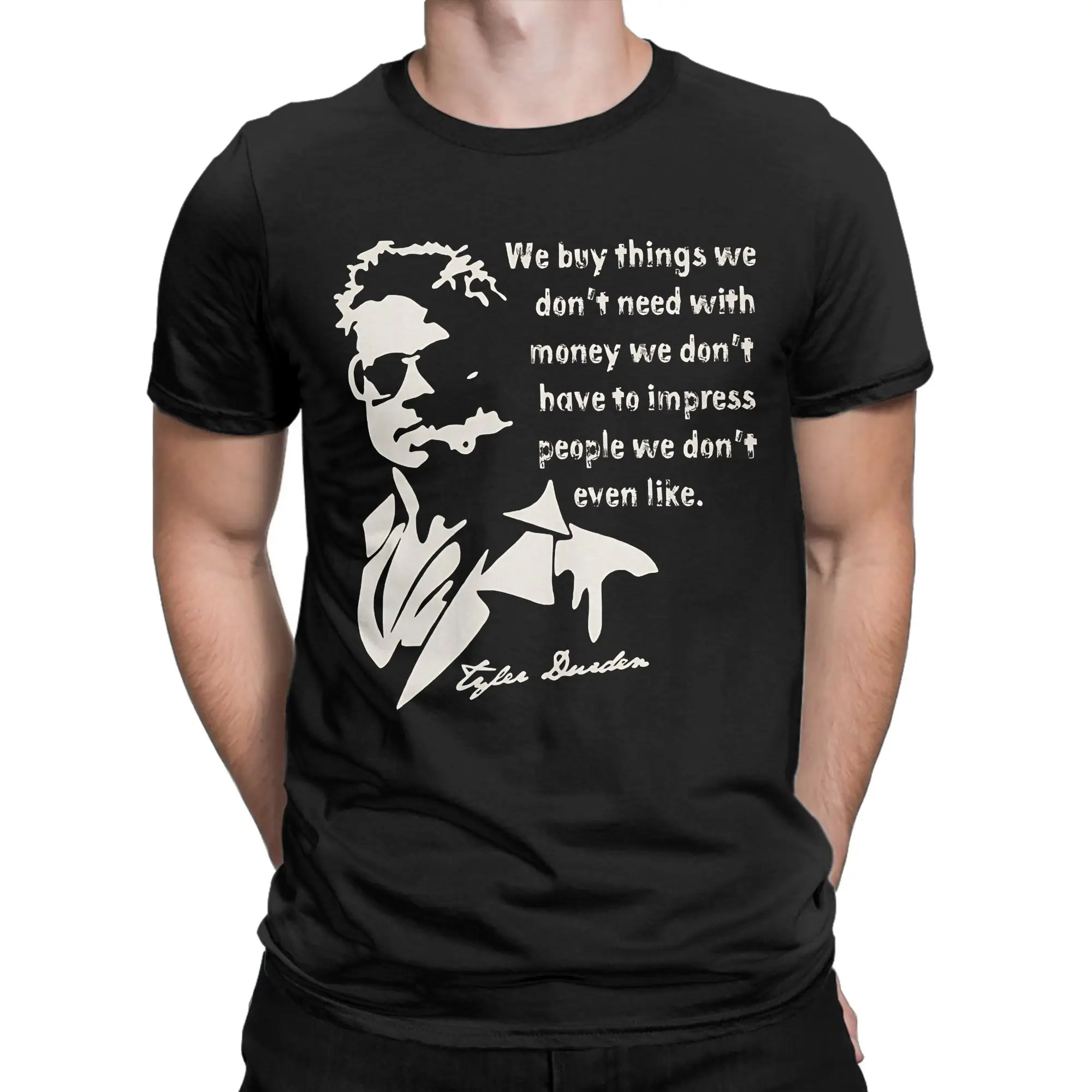 Harajuku T Shirt Summer Tyler Durden Quote Fight Club T-Shirts  Cotton Tee Shirt for Men Y2K Basic Design Short Sleeve Clothes