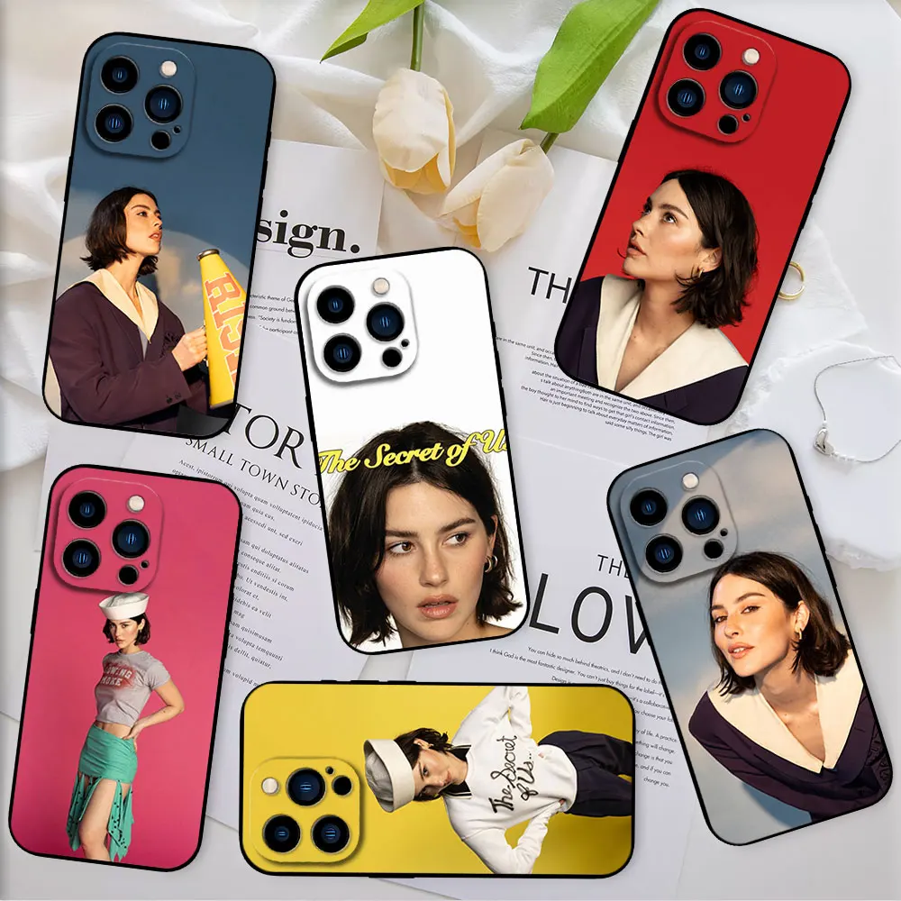 Singer Gracie Abrams The Secret Of Us For iPhone 11 12 13 14 15 16 Pro Max Plus Black Soft Case Shell