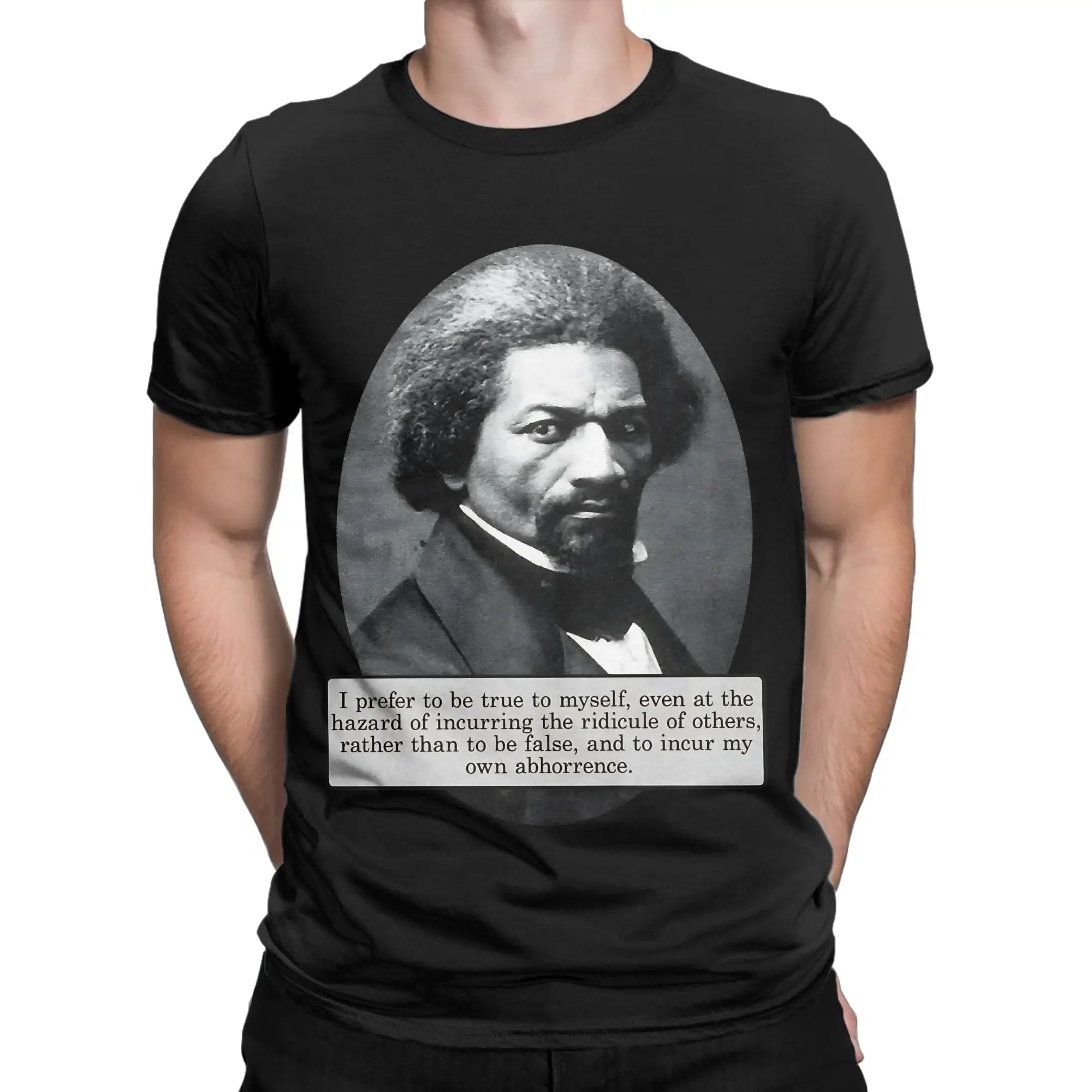 Frederick Douglass art Novelty 100% Cotton T-Shirt Frederick Douglass Tees Tops For Men