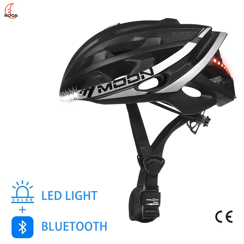 

MOON Велосипедный шлем Дорожный горный велосипед с многофункциональным Bluetooth Музыка Телефонная подсветка Светодиодная сигнальная лампа безопасности