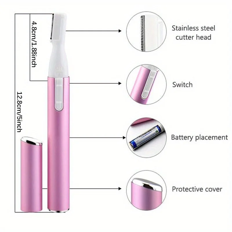 ماكينة تشذيب الحواجب الكهربائية للسيدات مزودة بفرشاة تنظيف ومشط وهي أداة تجميل شخصية متعددة الوظائف