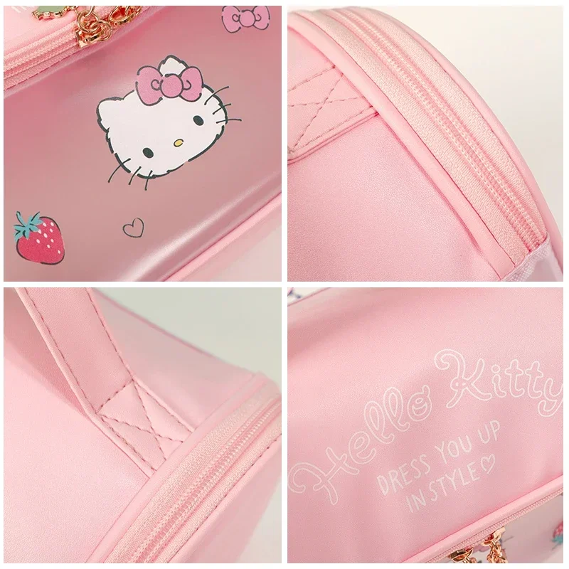 Bolsa de maquillaje de viaje Kawaii Hello Kitty, bolsa de aseo de gran capacidad con dibujos animados, bonita bolsa de aseo de viaje portátil de alta capacidad, regalos
