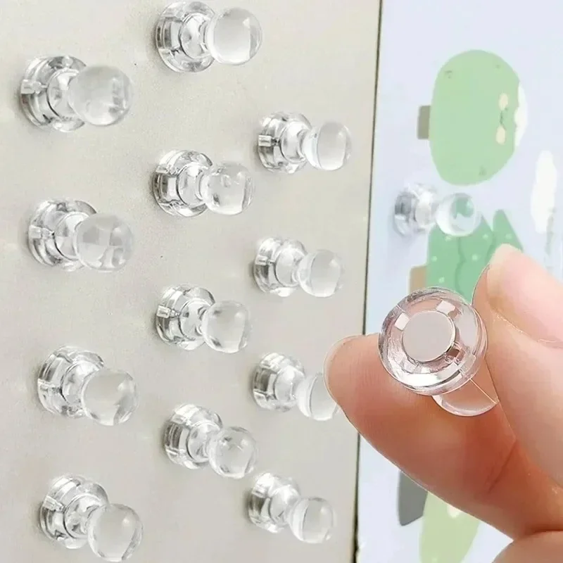 50/10pcs Transparent Magnetic Thumbtack Strong Magnet Push Pin Sucker for Refrigerator Whiteboard Home Office Neodymium Pushpin