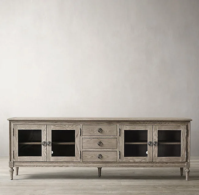 French country retro solid wood TV cabinet solid wood simple TV table British classical furniture