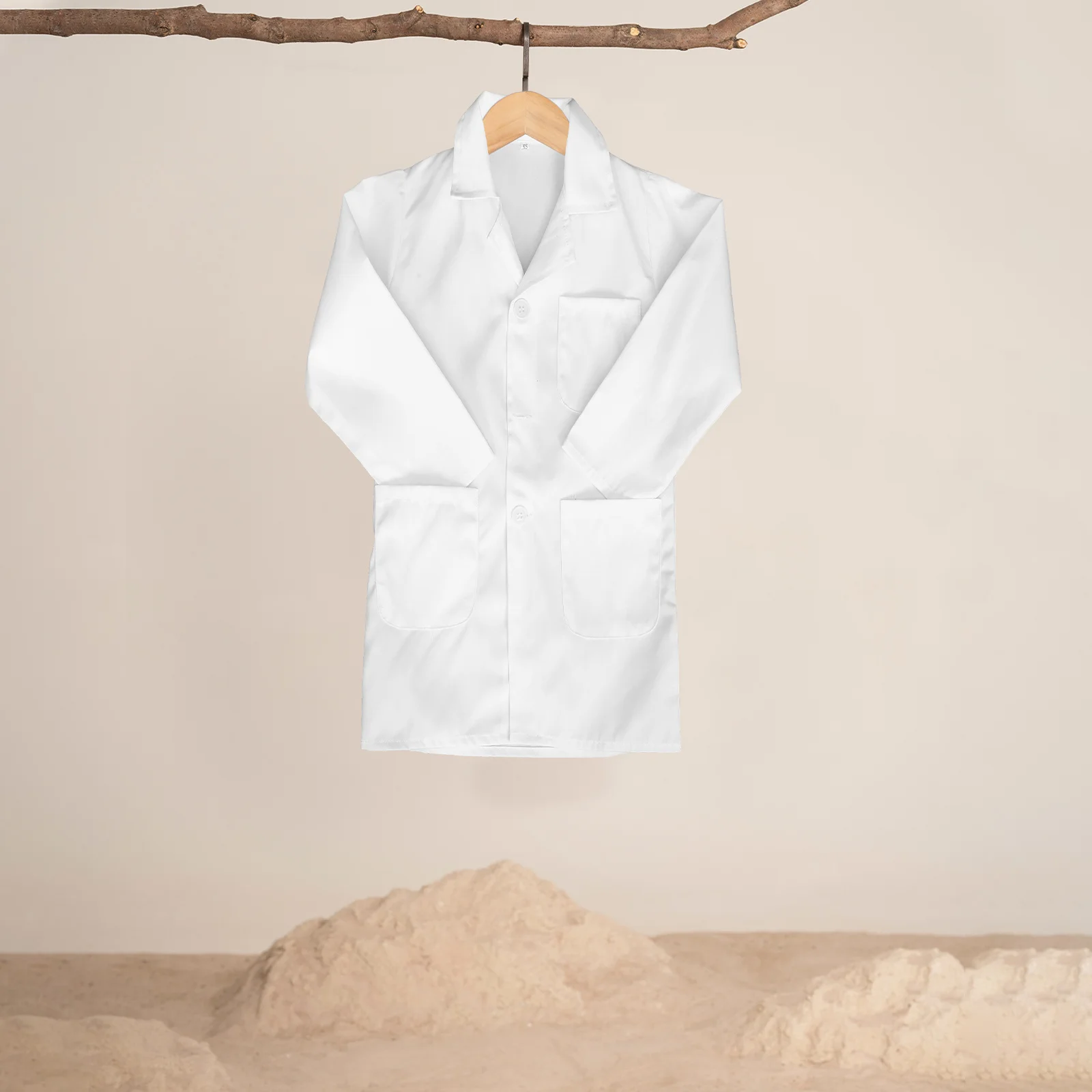 

Doctor Coat White Long Sleeve Lab Coat For Pretend Play Scientist Costume Unisex Halloween Party Role Play Uniform