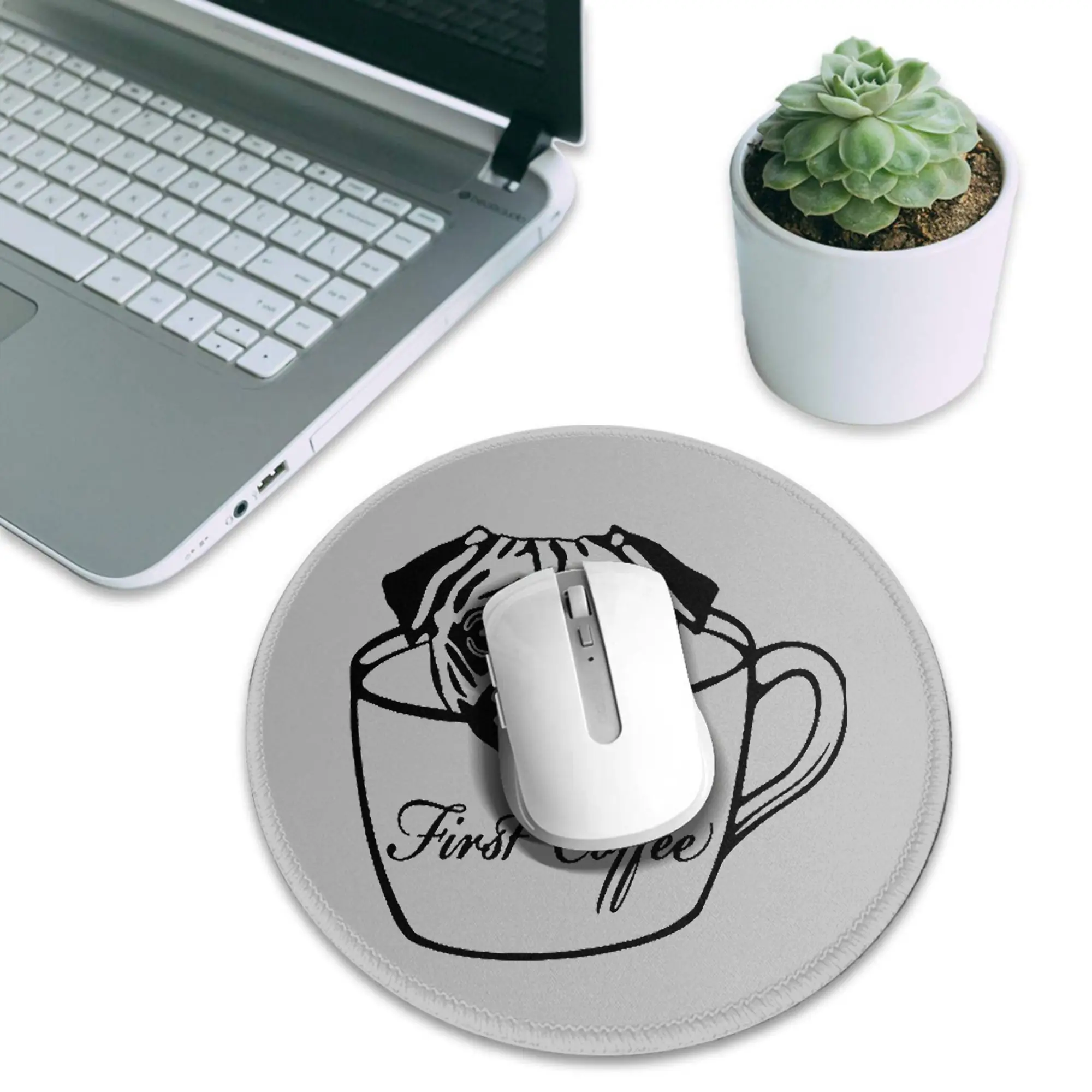Pug First Coffee Mouse Pad Computer Keyboard Mouse Mat Gaming PC Laptop Desk Mat Office Accessories Table Mats