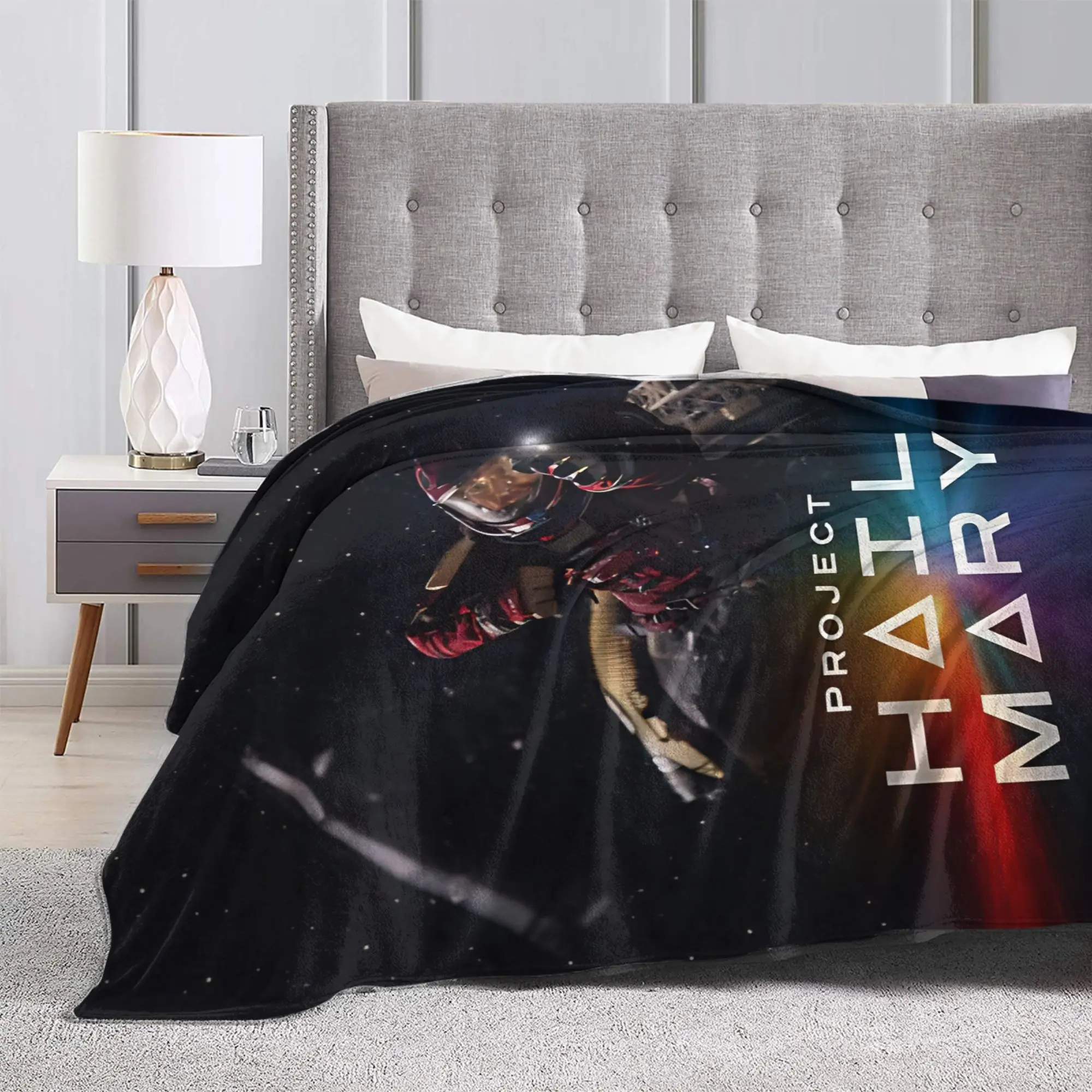 Project Hail Mary Alternative Astronaut Poster  Blanket Cover  Flannel Throw Blanket Home Couch Portable Soft Warm Bedspread