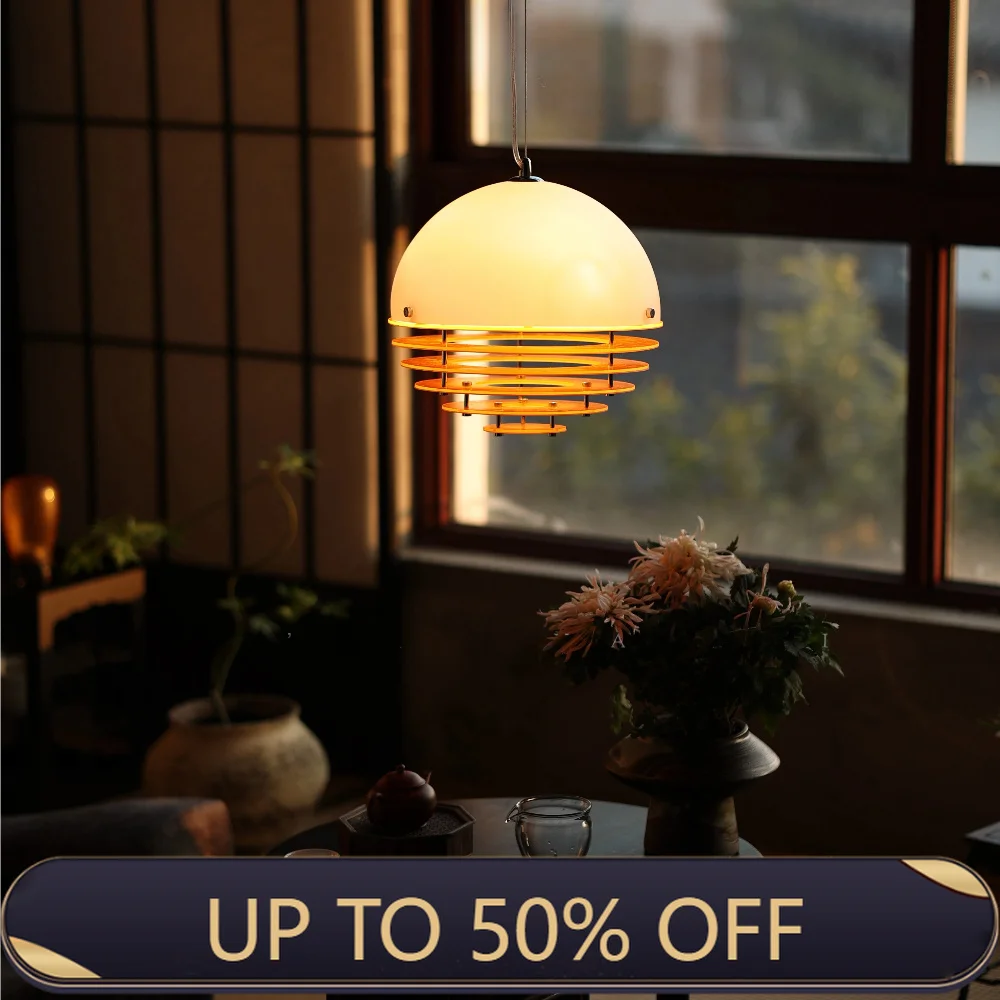 Creative Sunset Orange Pendant Chandelier Bauhaus Cafe Bar Island Led Pendant Lighs Window Ceiling Light Simple Atmosphere Light