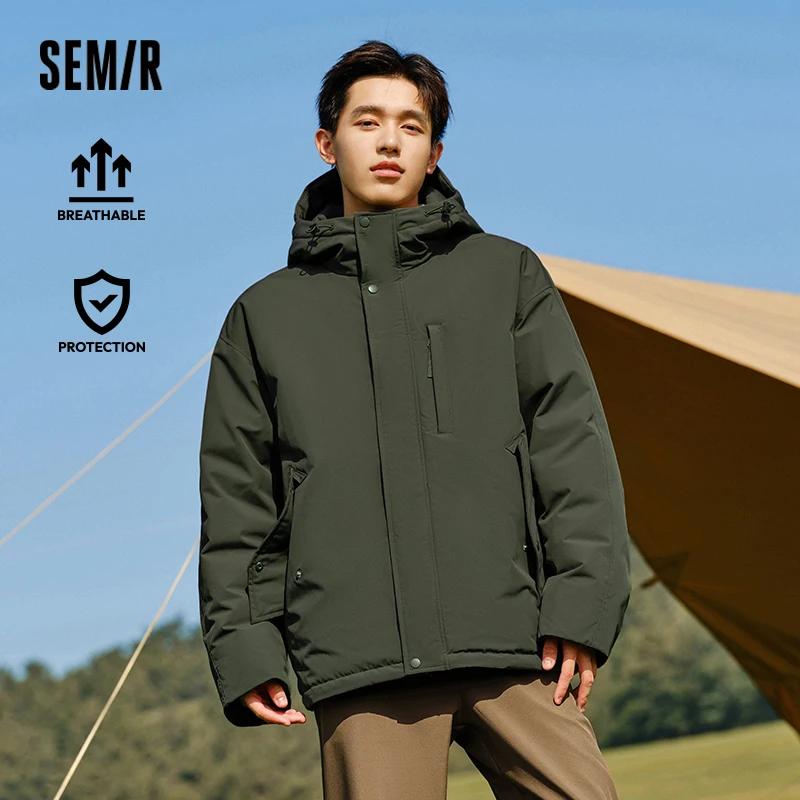 Semir Down Jacket Men 2024 Winter Waterproof Oil-Proof Stain-Resistant Wear-Resistant Moisture Permeable Rainproof Down Jacket