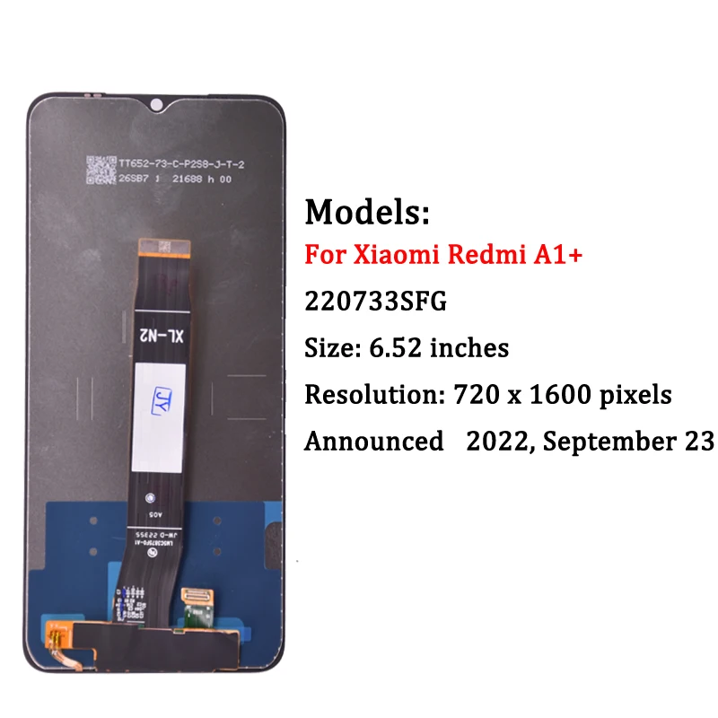 6.52“ For Xiaomi Redmi A2 A2 Plus LCD Display Touch Screen Digitizer Assembly For Redmi A1 A2 PLUS 220733SI 220733SF LCD