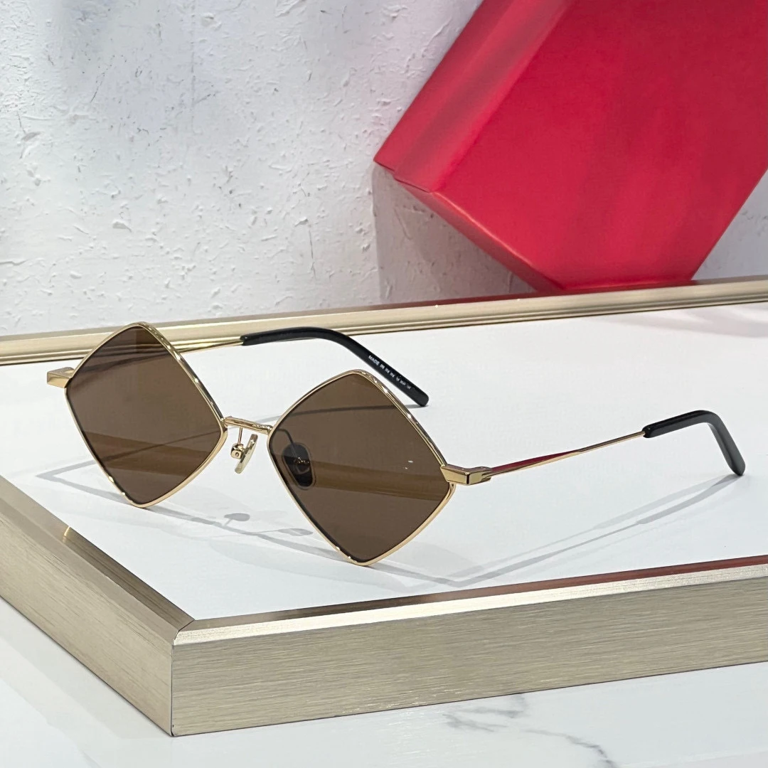 SL302 Metal INS Sle Modern Polygons ex نظارات شمسية بإطار صغير للحماية من الأشعة فوق البنفسجية للرجال والنساء #4