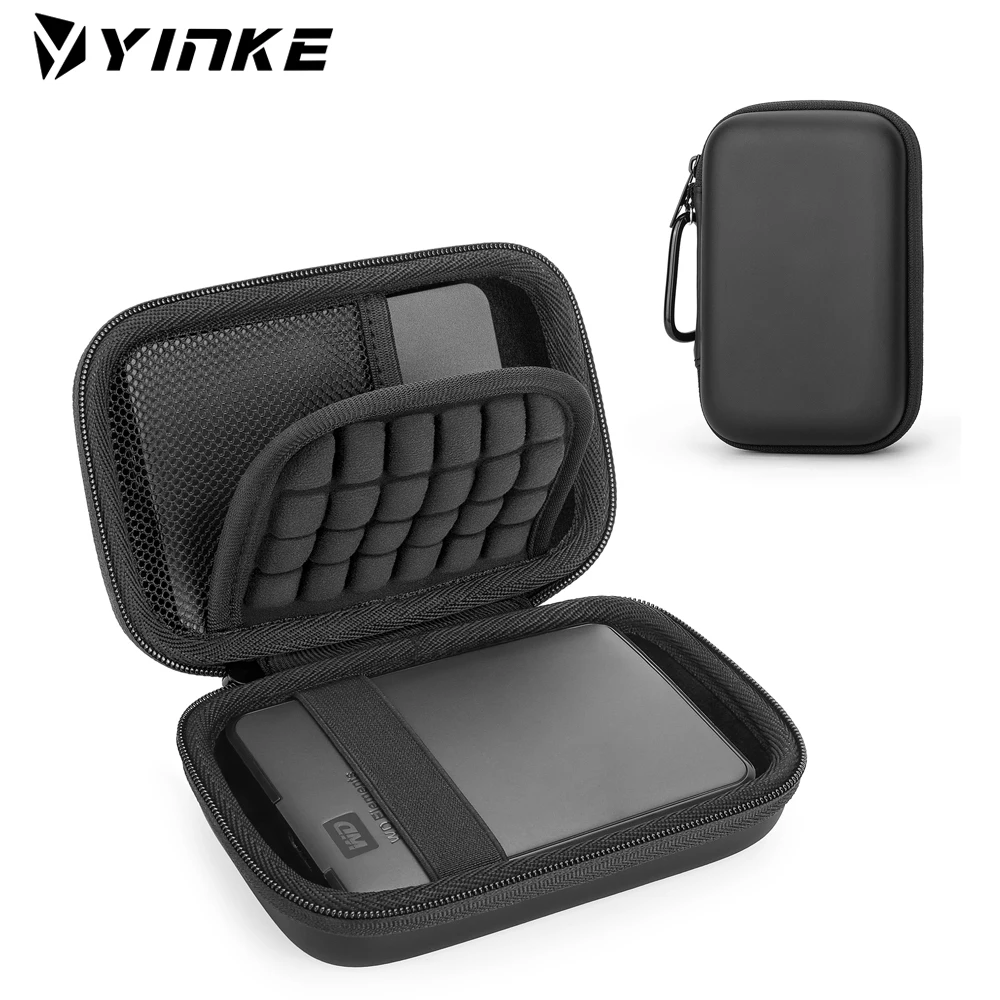 

Yinke External Hard Drives HDD Travel Carrying Case for Seagate WD Elements Toshiba Canvio Portable Protective Cover Storage Bag