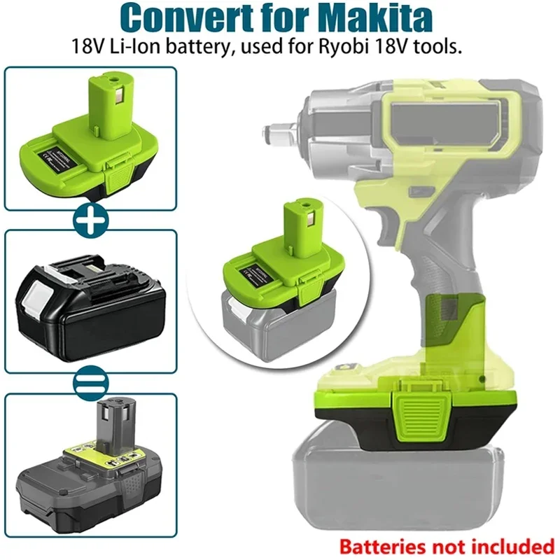 battery adapter used for Makita18V batteries converted to Ryobi 18V power supply tool, power tool adapter