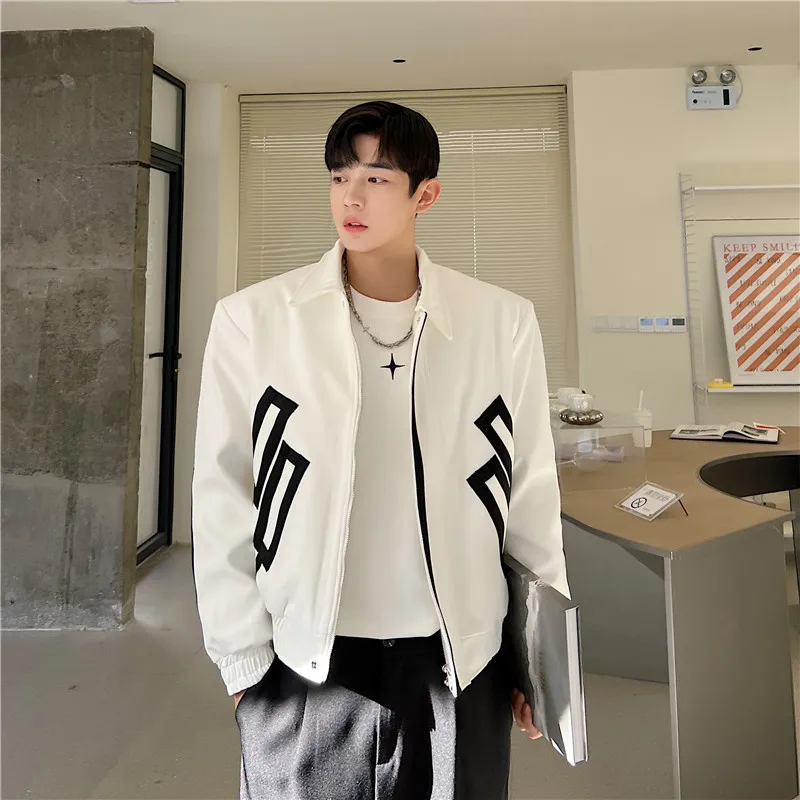 

Весенняя новинка: повседневная свободная мужская куртка-бомбер из полиэстера, белая, с принтом, на молнии, длинный рукав