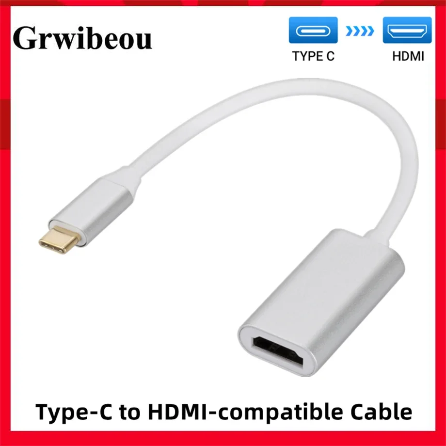 4K Type C to HDMI Adapter USB 3.1 HUB HDTV Converter Cable for iPhone 15 TV Converter for PC MacBook iPad Samsung Xiaomi Laptop