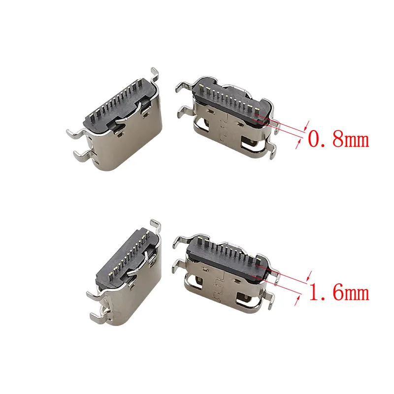 10 pz USB tipo C femmina Jack porta di ricarica spine 2/6/16 Pin connettore SMD PCB saldatura riparazione fai da te adattatore presa USB tipo C