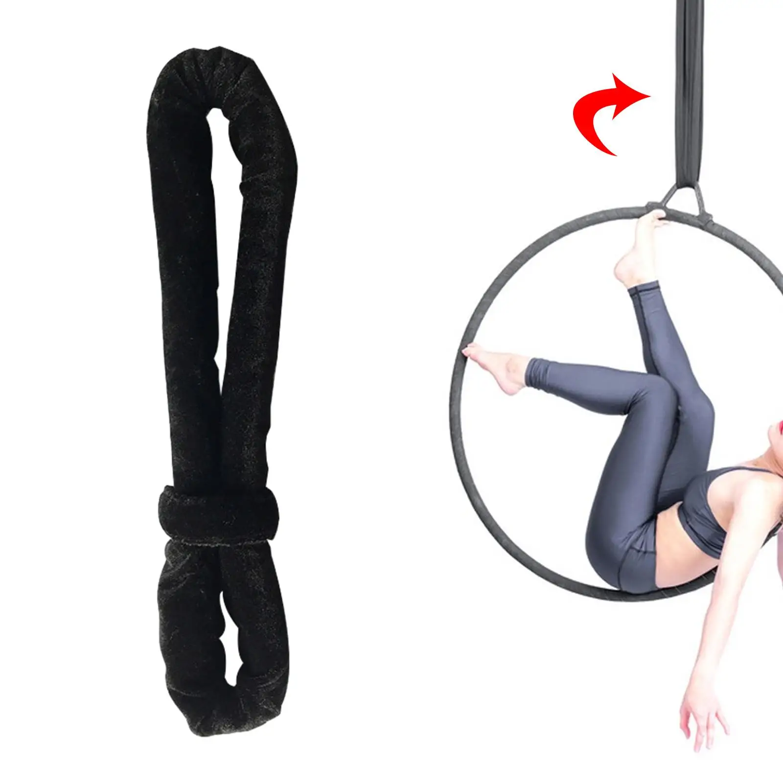 Aerial Strap Easy to Use Durable Device for Yoga Pilates Strength Training Acrobatics 39cm Soft Flexibility Lyra Hoop Hand Loop