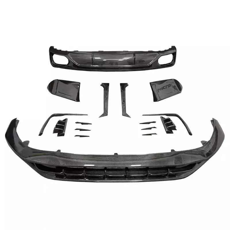 Carbon fiber body kit front lip front bumper trim rear lip top wing for Audi Q8 modified AT carbon fiber kit